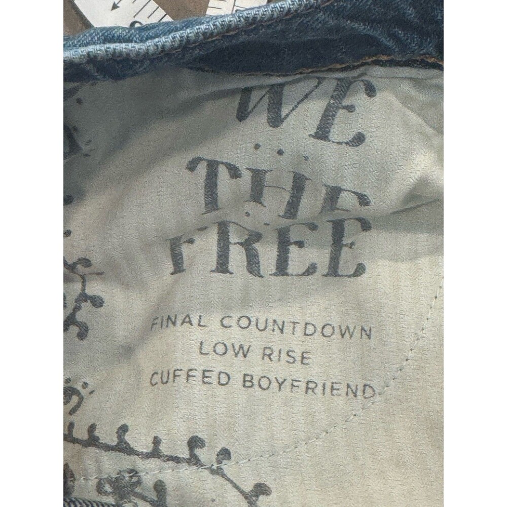 We The Free Final Countdown Cuffed Low Rise Jeans Free People Blue 27 - Picture 11 of 15